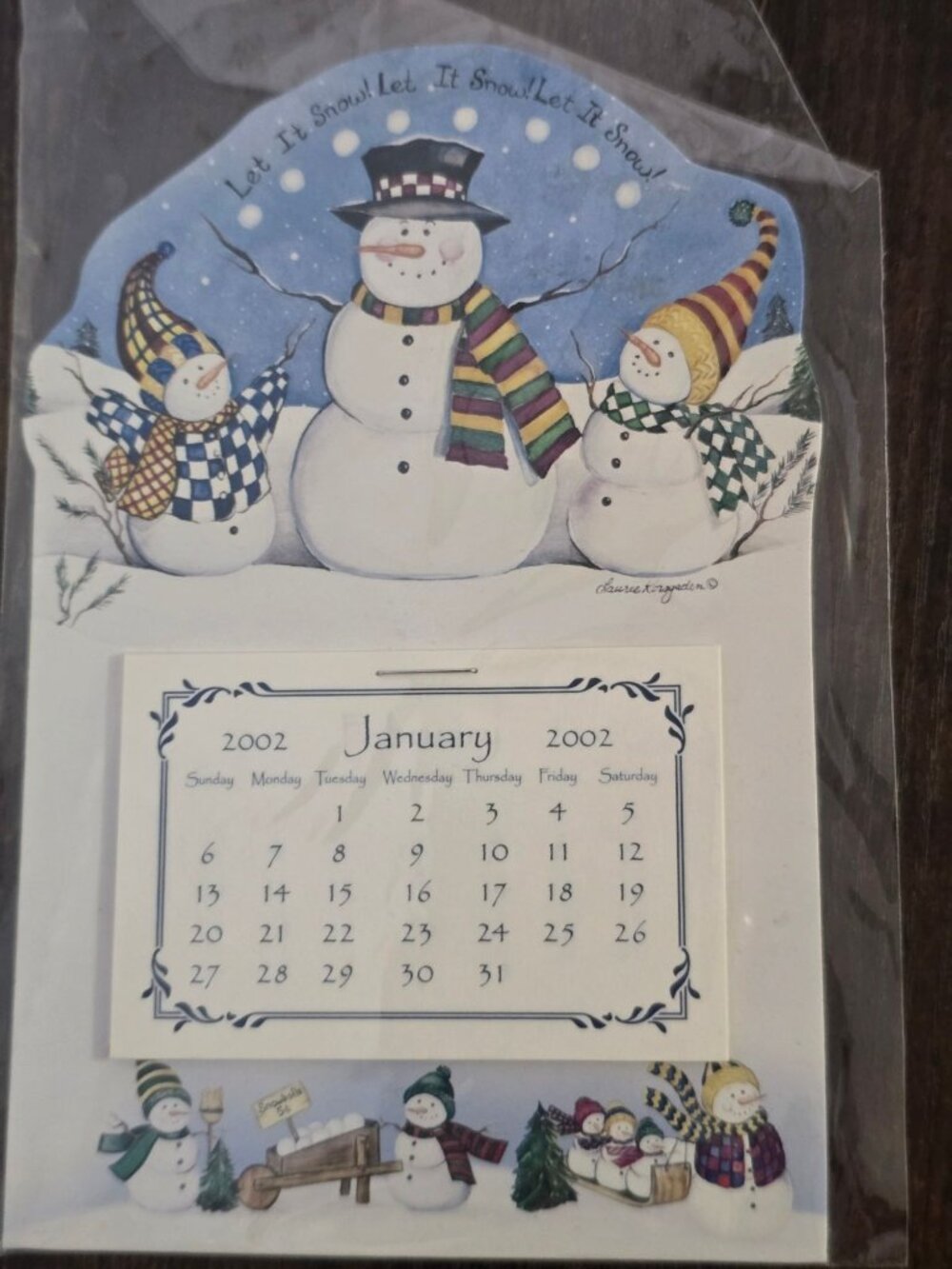 Vintage Assorted Die-Cut Calendars 1994 1995 2002 Snowman Hot Air Balloon Women - Picture 4 of 14
